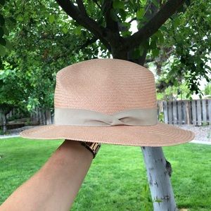 Rag & Bone blush straw Fedora